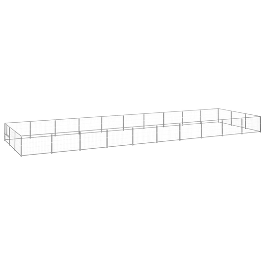 vidaXL Koiranhäkki hopea 30 m² teräs