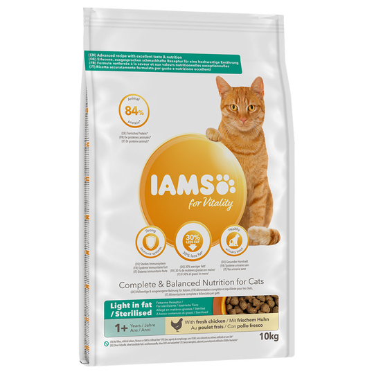Iams kissanruoka erikoishintaan: 10% alennusta! - Low Fat / Sterilised (10 kg)