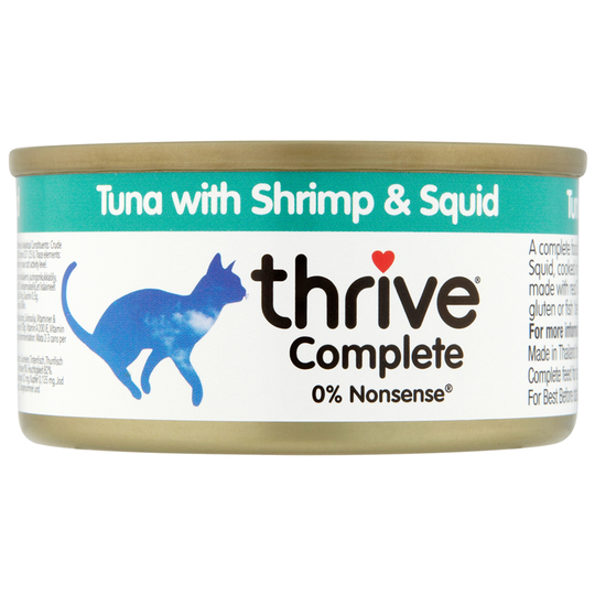 Thrive Complete -säästöpakkaus 24 x 75 g - tonnikala, katkarapu & mustekala