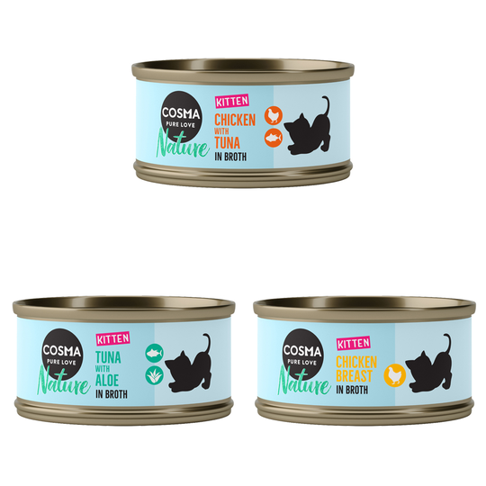 Cosma Nature Kitten 6 x 70 g - lajitelma (3 makua)