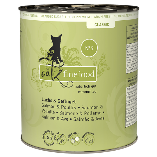 Catz Finefood -purkkiruoka 6 x 800 g - lohi & siipikarja