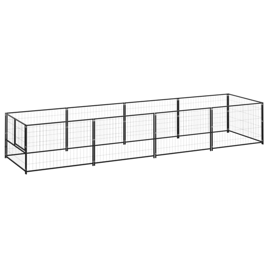 vidaXL Koiranhäkki musta 4 m² teräs