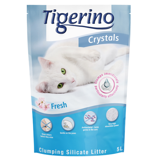 Tigerino Crystals Fresh - paakkuuntuva kissanhiekka - 5 l