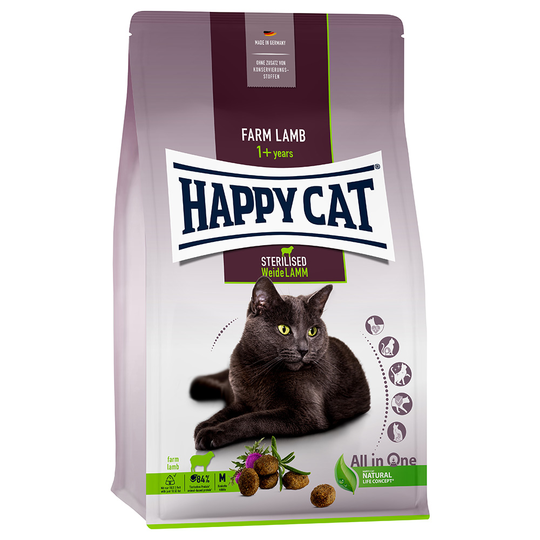 Happy Cat Sterilised Adult Farm Lamb - 10 kg