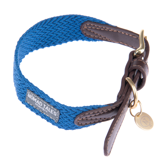 Nomad Tales Bloom -kaulapanta, sapphire - M-koko: kaulanympärys 38 - 44 cm, L 32 mm