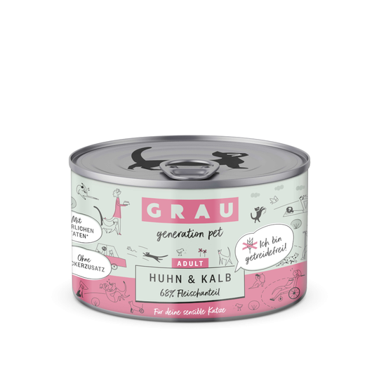 Grau Adult, viljaton 6 x 200 g - kana & vasikka