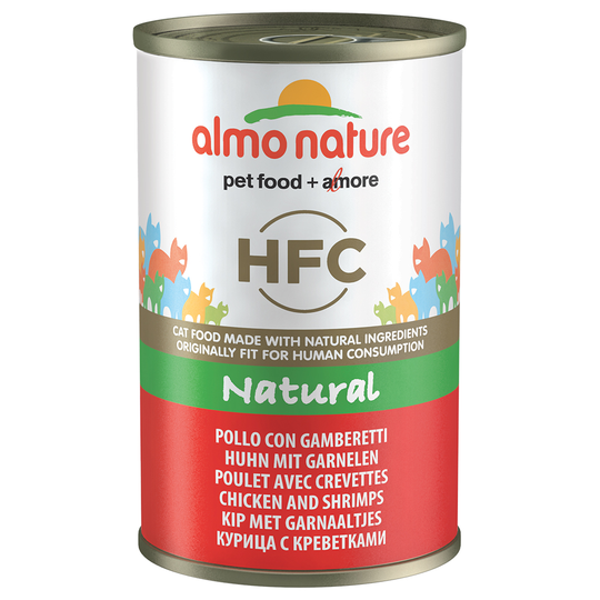 Almo Nature HFC -säästöpakkaus: 24 x 140 g - kana & katkarapu