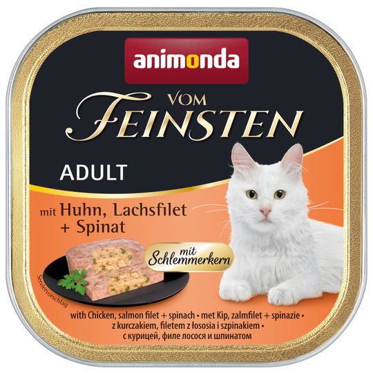 Animonda vom Feinsten Adult herkkutäytteellä 6 x 100 g - kana, lohifile & pinaatti