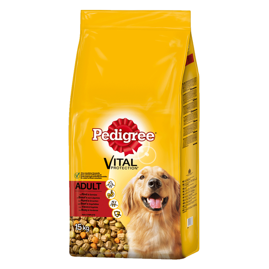 Pedigree Adult Beef & Vegetables - säästöpakkaus: 2 x 15 kg
