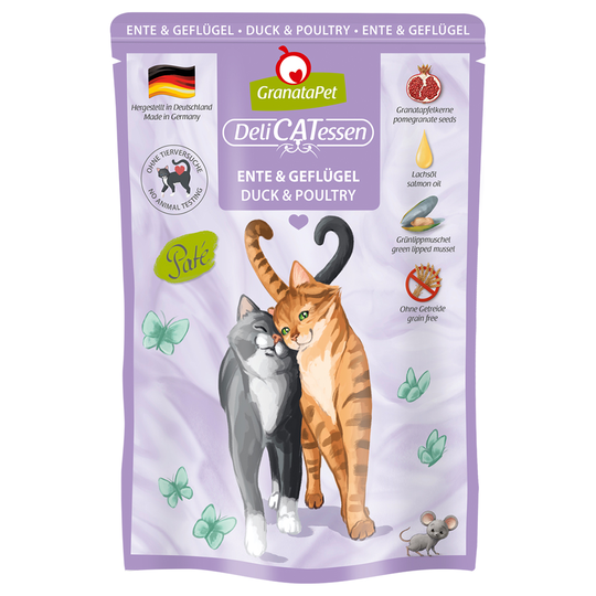 GranataPet DeliCatessen Pouch -kokeilupakkaus 6 x 85 g - ankka & siipikarja