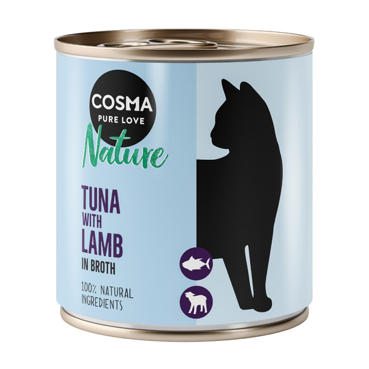 6 x 280 g Cosma Nature erikoishintaan! - uutuus: tonnikala & lammas