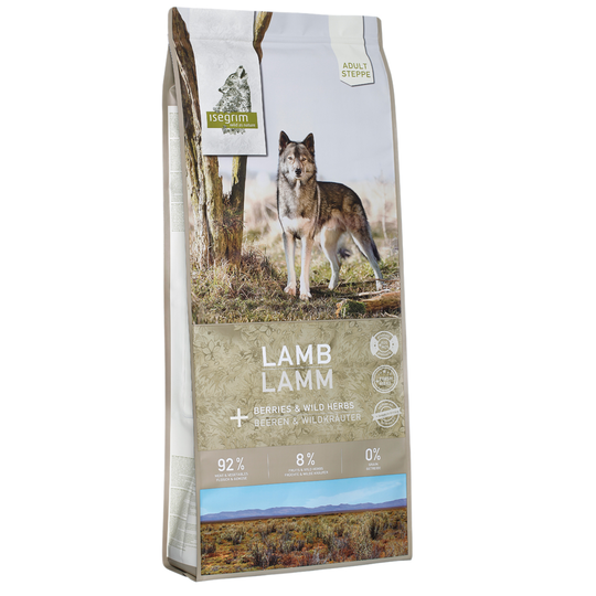 Isegrim Adult ”Steppe” lammas, marjat ja villiyrtit - 2 x 12 kg