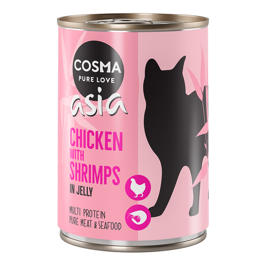 Cosma Asia hyytelössä 6 x 400 g - kana & katkarapu