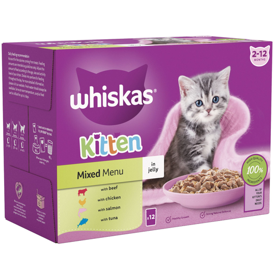 Whiskas Junior Pouches -säästöpakkaus 48 x 85 g - hyytelövalikoima