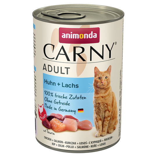 Animonda Carny kissanruoka 24 x 400 g: 20 + 4 kaupan päälle! - Adult: kana & lohi