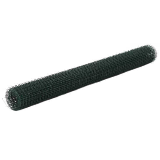 vidaXL Kanaverkko teräs PVC pinnoitteella 10x1,5 m vihreä