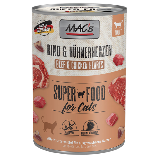 MAC´s Cat -säästöpakkaus 24 x 400 g - nauta & kanansydän