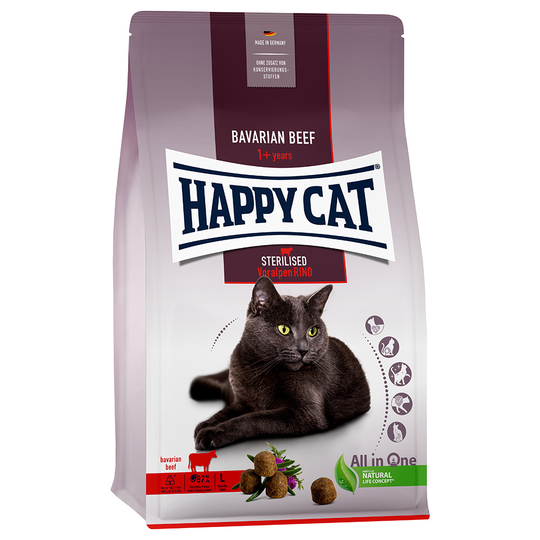 Happy Cat Sterilised Adult Bavarian Beef - Säästöpakkaus: 2 x 4 kg