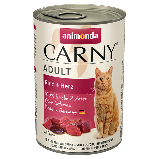 Animonda Carny kissanruoka 24 x 400 g: 20 + 4 kaupan päälle! - Adult: nauta & sydän
