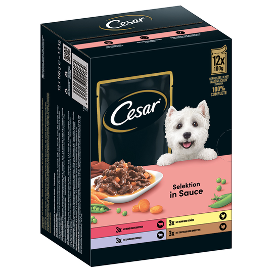 Cesar Selection lihaa ja kasviksia kastikkeessa - 24 x 100 g