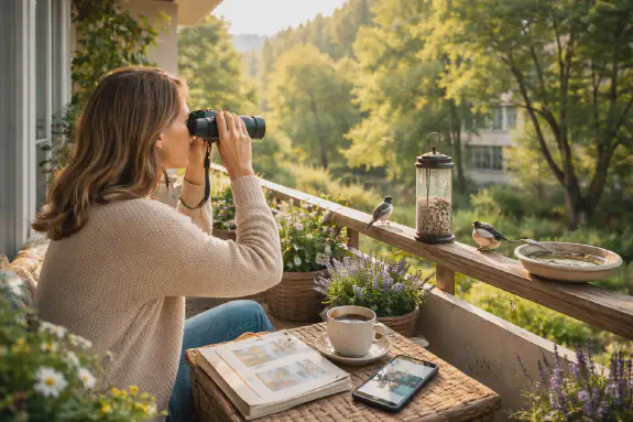 Lintubongausta kerrostalon parvekkeelta
