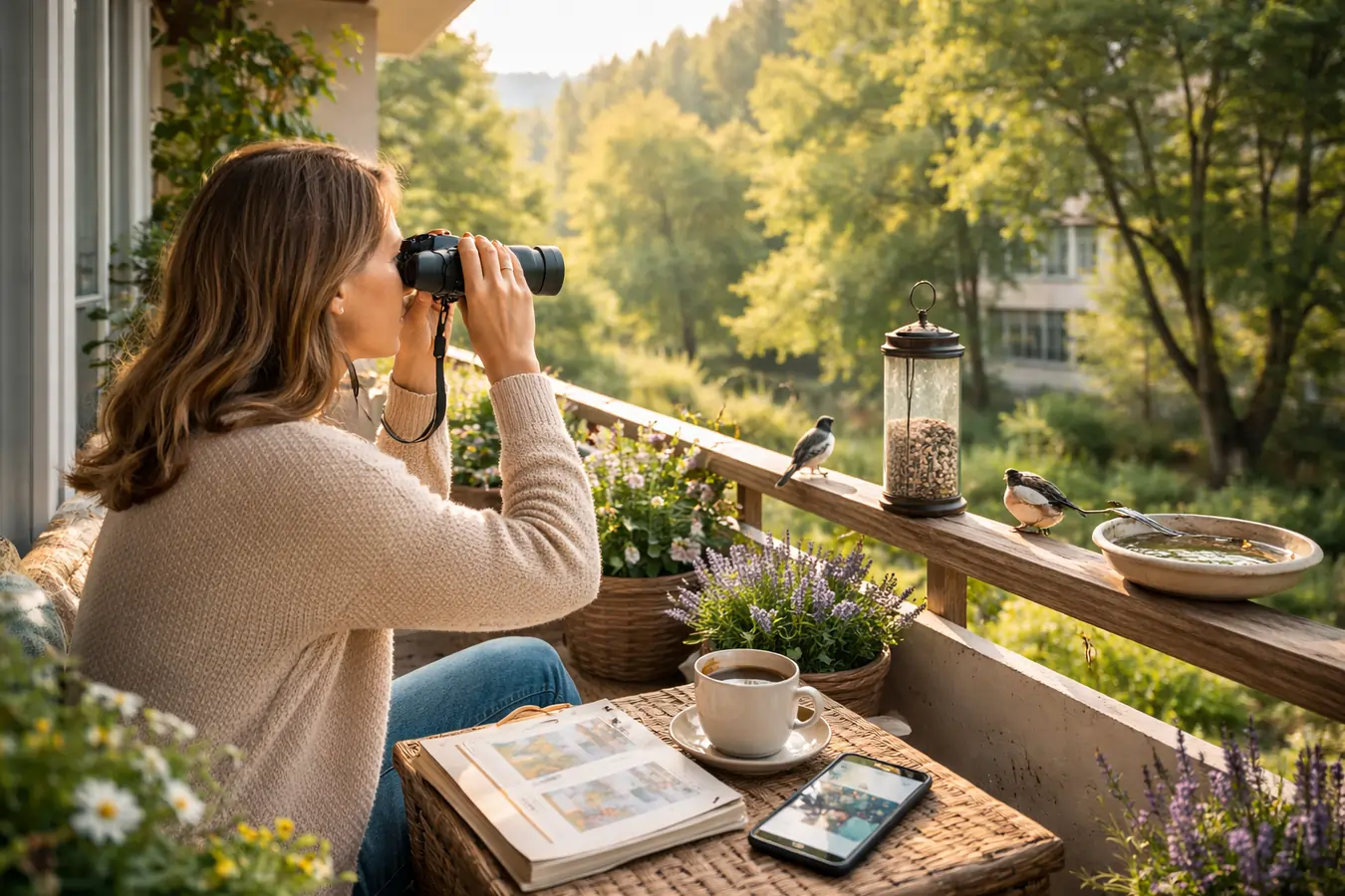 Lintubongausta kerrostalon parvekkeelta